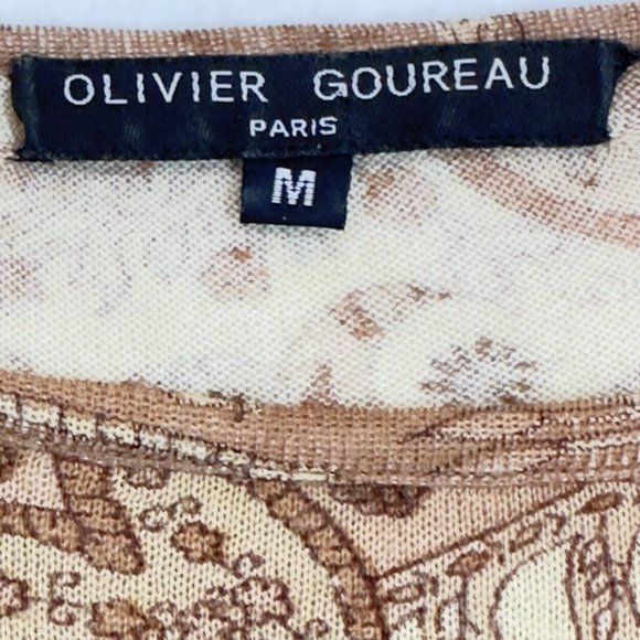 Womens Size Medium Olivier Goureau Cashmere and Silk Blend Paisley Print Sweater - Picture 5 of 9